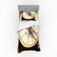 thumbnail image 1 of Compass Duvet Cover Set, Detailed Close up Photo of Retro Navigation Tool Journey Adventure Themed Print, Bedding Set with Shams and Fitted Sheet, 3 Sizes, by Ambesonne, 1 of 3