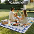 thumbnail image 4 of Hello Spring Outdoor Rug for Patio/Deck/Porch, Non-Slip Large Area Rug 6 x 9 Ft, Farmhouse Floral Eucalyptus Wood Blue Plaid Indoor Outdoor Rugs Washable Area Rugs, Camping Rug Carpet Runner, 4 of 8