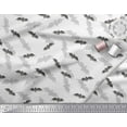 thumbnail image 2 of Soimoi White polyester Crepe Fabric Shadow & Bat Animal Fabric Prints By Yard 52 Inch Wide, 2 of 3