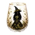 thumbnail image 2 of Halloween Glass Cups, Witch Glass Cup with Green Nature Witch Decorative Print, Autumn Fall Beverage Cup for Seasonal Use, Halloween Party Cup for Holiday Gatherings, Lead-Free, 2 of 6