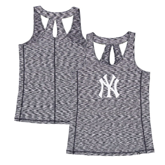 Women's New Era Navy New York Yankees Space Dye Keyhole Back Tank Top