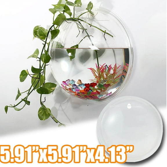 Travelwant Creative Acrylic Hanging Wall Mounted Fish Tank, Hanging Bowl For Water Plants, Wall Fish Bubble Tank, Hydroponic Air Plant Flower Pot, Mini Aquarium Planter, Home Decor