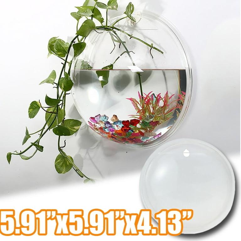 Travelwant Creative Acrylic Hanging Wall Mounted Fish Tank, Hanging Bowl  For Water Plants, Wall Fish Bubble Tank, Hydroponic Air Plant Flower Pot