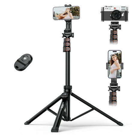 Image of Anself Portable Tripod Stand for Vlog - 160cm Height Adjustable with Cold Shoe Mount