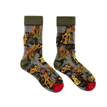 

Women Adult Teenager Summer Ultra Thin Flowers Trend Retro Lovely Socks