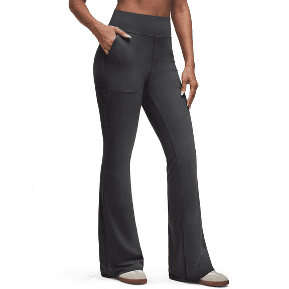 G4Free BareFeel Flare Yoga Pants Women High Waisted Bootcut Leggings with Pockets Dress Work Pant Petite/Regular/Tall