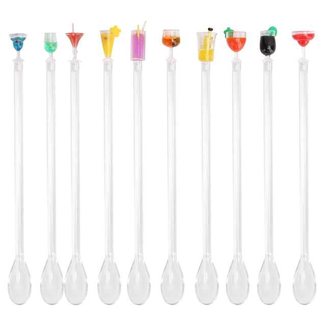 10 piezas de lindos mezcladores de bebidas para cócteles, barras para mezclar, cucharas, accesorios de cocina para barra