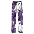 thumbnail image 5 of Fabrcox Halloween Woman Pajama Pants Pumpkin Ghost Witch Sleep Pants for Women Fall Winter Festival Comfy Lounge Pants Women Purple XL, 5 of 6