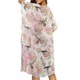 thumbnail image 2 of DISNIMO Hummingbird Flower Print Beach Cover Ups for Women Kimono Summer Casual Swimwear Coverup Cardigan Long Loose Swimsuit Cover Up, 2 of 6