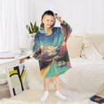 thumbnail image 6 of FORMRS Wearable Blanket Hoodie with Sleeves for Kids Cozy Flannel Sweatshirt, Colorful Road, 6 of 7