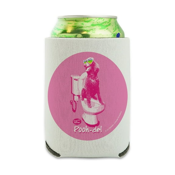 Pooh-del Poodle Dog Sunglasses Vintage Retro Toilet Humor Funny Can Cooler - Drink Sleeve Hugger Collapsible Insulator - Beverage Insulated Holder