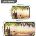 thumbnail image 2 of SKYSONIC Bottles Wineglasses Kitchen Rugs 2 Pieces, Grapes Sunset Floor Mat Room Area Rug Washable Carpet Perfect for Living Room Bedroom Entryway, 2 of 7