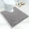 thumbnail image 1 of Alfombra de baño Yimobra Luxury Shaggy en forma de U antideslizante gris, 1 of 8