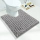 thumbnail image 1 of Alfombra de baño Yimobra Luxury Shaggy en forma de U antideslizante gris, 1 of 8