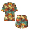 thumbnail image 5 of Naloa Colorful Hawaii Palms Women's Short-Sleeved Pajama Set, Loungewear, Summer pajamas, Breathable Cozy - XX-Large, 5 of 9