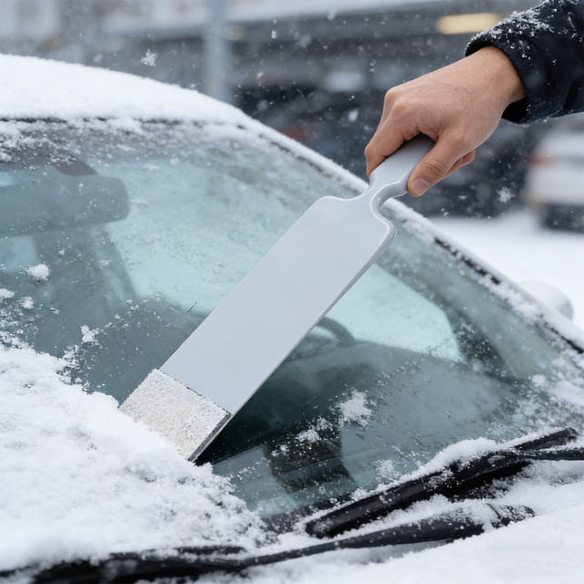 Birdeem Ice Scraper for Car, Long Handle Durable Plastic Snow and Frost Removal Tool, Windshield Cleaner for Winter with Comfort Grip