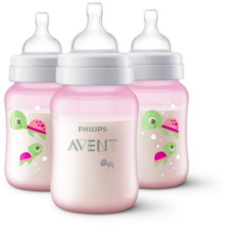 Philips Avent Anti-colic baby bottle Turtle design, 9oz, 3pk, SCF407/34