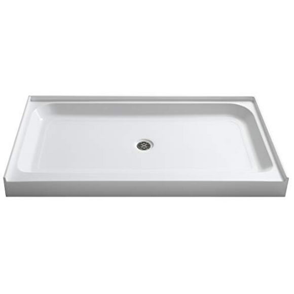 ANZZI Shower Base Tier 60" x 36" Single Threshold Rectangluar Center Drain Location Shower Base in Glossy White | Marine Grade Acrylic and High Yield Fiberglass | Integrated Slip Resistant | SB-AZ04CD
