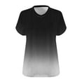 thumbnail image 5 of Otvok Womens Plus Size V-Neck Short Sleeve Gradient Color Printed Top T-Shirt, 5 of 6