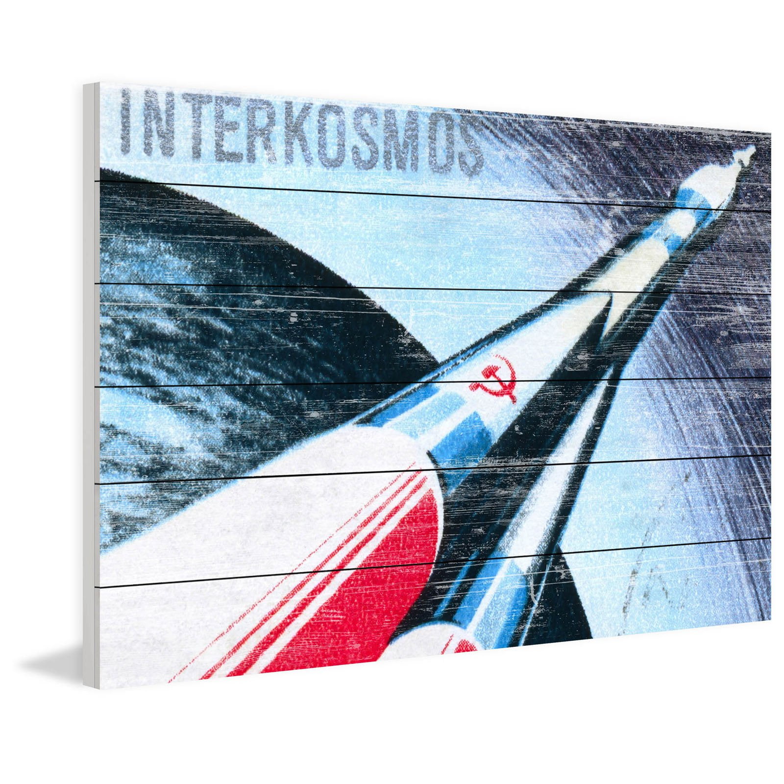 Marmont Hill - "Interkosmos" Painting Print on White Wood
