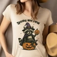 thumbnail image 2 of Spooky and Feral Raccoon Graphic T-Shirt, Funny Unisex Animal Halloween Tee , Black, Size S, 2 of 6