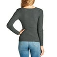 thumbnail image 2 of KOGMO Women's Long Sleeve V-Neck Fitted Rib Rayon Nylon Sweater Top, 2 of 3