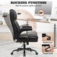thumbnail image 4 of STACOO Executive Leather Office Chair, Ergonomic High-back Home Office Desk Chair with Adjustable Armrest and Lumbar Support, Black, 4 of 11