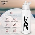 thumbnail image 4 of Botella de agua Reebok de acero inoxidable de 950 ml con tapa de pajita, color blanco, 4 of 8