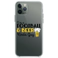 thumbnail image 1 of DistinctInk Clear Shockproof Hybrid Case for iPhone 13 Pro MAX (6.7" Screen) - TPU Bumper Acrylic Back Tempered Glass Screen Protector - I'm a Football & Beer Kinda Guy, 1 of 2