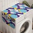 thumbnail image 1 of Geometric Washing Machine Organizer, Colorful Various Elements Circles Stripes and Zigzags Retro Feels, Anti-slip Fabric Top Cover for Washer and Dryer, Indigo Pink Yellow, by Ambesonne, 1 of 1