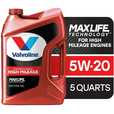 Valvoline High Mileage MaxLife 5W-20 Synthetic Blend Motor Oil 5 QT