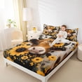 thumbnail image 4 of Homewish Rustic Highland Cow Bed Sheets,Countryside Sunflower King Sheets,Yellow Brown Sheet Set For Boys Kids,Microfiber Bedroom Decor,4 Pieces, 4 of 7