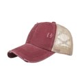 thumbnail image 4 of WEIYLL Beret Hat Women Men Washed Light Version Elastic Drawstring Distress Ponytail Mesh Tongue Headwear, 4 of 4