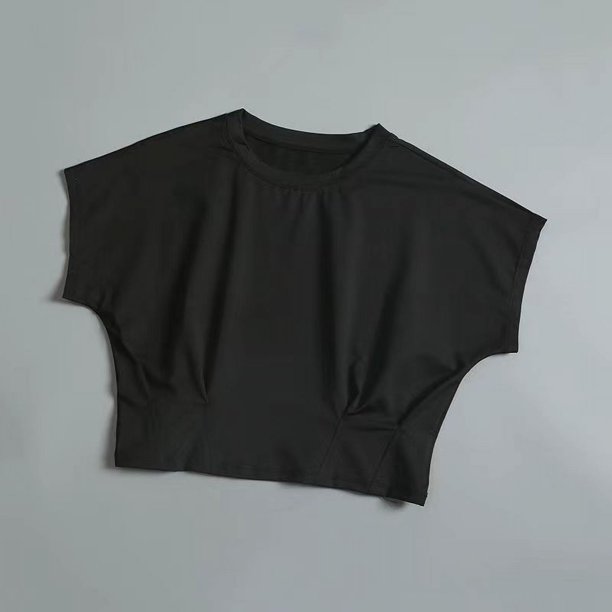 Camiseta deportiva de verano para mujer, de secado rápido, transpirable, para correr, deportes, cuello redondo, manga corta, ajustada, ropa de yoga