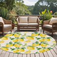 thumbnail image 5 of Round Area Rug 5ft,Watercolor Lemon Green Leaves Washable Carpet Non-Slip Runner Accent Rugs Indoor Floor Mat for Bedroom Living Room Decor,Retro Linen, 5 of 9