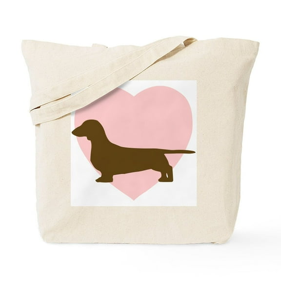 CafePress - Dachshund Heart Tote Bag - Unisex Canvas Tote Bag, Beige, 1-Piece