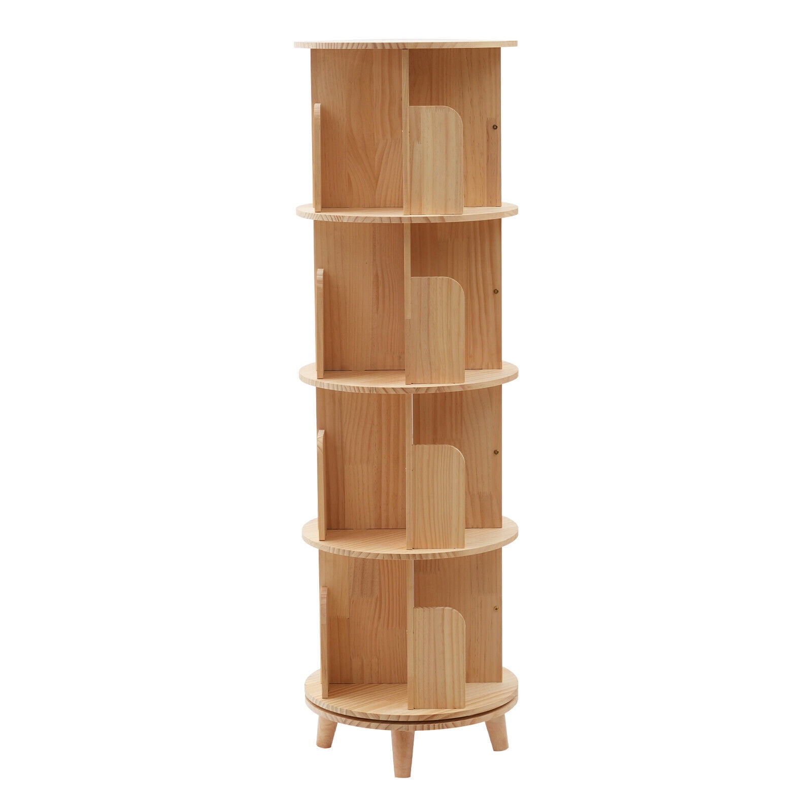 4 Tier 360° Rotating Bookshelf Standing Book Storage Shelf Open Bookcase Storage Shelf