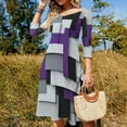 thumbnail image 4 of Purple Black Grey Abstract Geometric Art Dress Summer Dresses Woman Street Style Big Size Casual Dress, 4 of 9