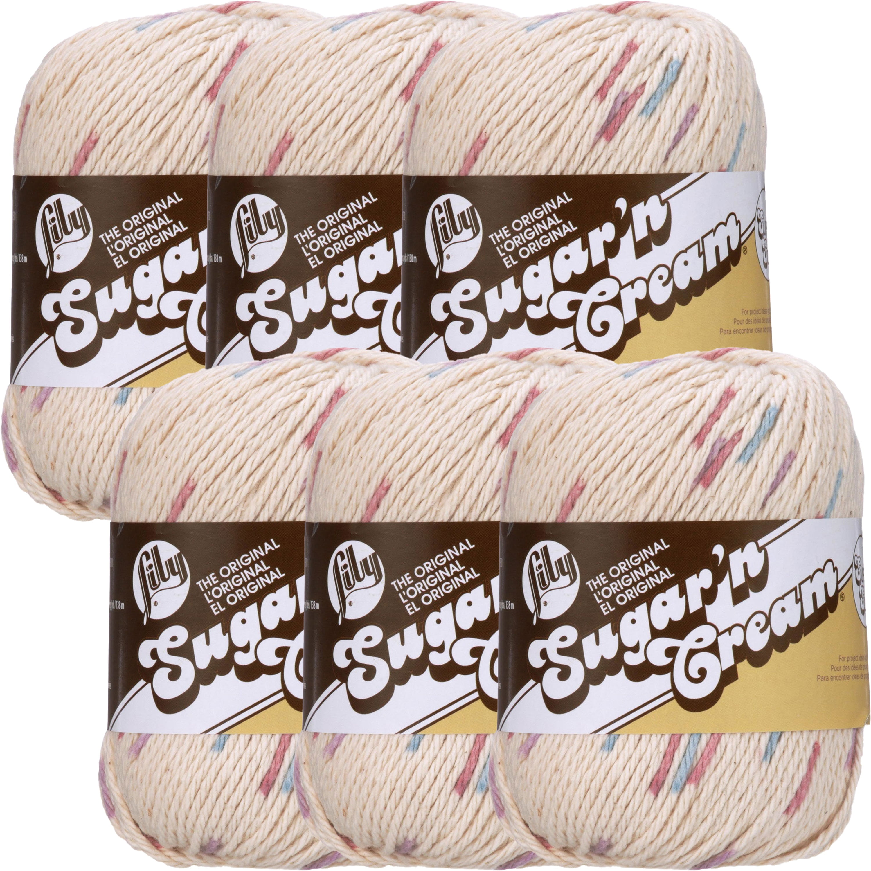 Lily Sugar'N Cream Super Size Potpourri Yarn 6 Pack of 85g/3oz