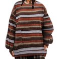 thumbnail image 1 of Pulls Vintage pour les Femmes Automne Hiver Rétro Rayé Pull-Over Casual en Vrac Pull Tops Coffeeu2026, 1 of 7