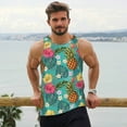 thumbnail image 6 of Lsque Pineapple Pattern Mens Tank Tops Muscle Athletic Quick Dry Sleeveless Workout Fitness T Shirts Beach Tank Top, Loose-fit Sleeveless Shirt for Men-XX-Large, 6 of 7
