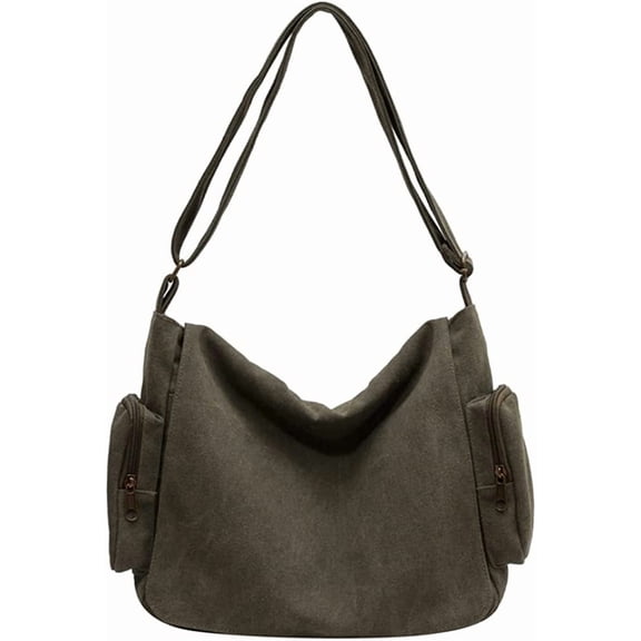 CoCopeaunt Retro Canvas Hobo Shoulder Bag for Men Women Teen Fashion Crossbody Bag Satchel
