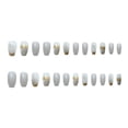 thumbnail image 3 of Apuakthei 24 piezas de uñas postizas de longitud media con diseños elegantes y largos con pegamento, uñas acrílicas con punta francesa, uñas postizas brillantes de bailarina, uñas adhesivas para, 3 of 6