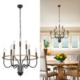 thumbnail image 5 of AOLALA 9 Light Lantern Ceiling Light,Black Farmhouse Chandeliers Hanging Candle Chandelier for Dining Room Light Fixture Bedroom Foyer Hall Kitchen Living Room and Entryway, 5 of 8