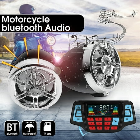 Waterproof Motorcycle Remote Control Audio FM Radio System Stereo Speaker MP3