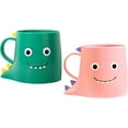 thumbnail image 1 of Vaso de baño de 260 ml, juego de 2 portacepillos de dientes, vaso de cepillo de dientes de dinosaurio, vaso de plástico duradero, para uso diario de niños y niñas Rojo Verde, 1 of 5