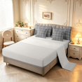 thumbnail image 3 of Manfei Vintage Grid 7-Piece King Bedding,Modern Check King Bed in a Bag,Light Black,Light Gray Reversible, 3 of 7