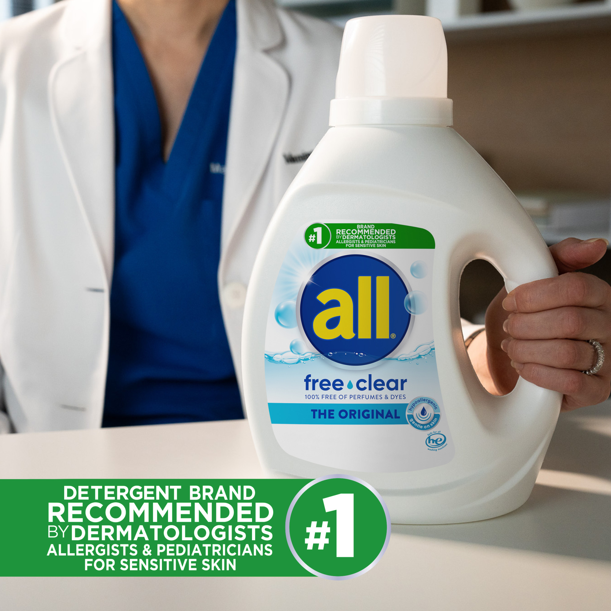all Liquid Laundry Detergent, Free Clear for Sensitive Skin, 36 Fluid Ounces, 24 Loads - image 4 of 9
