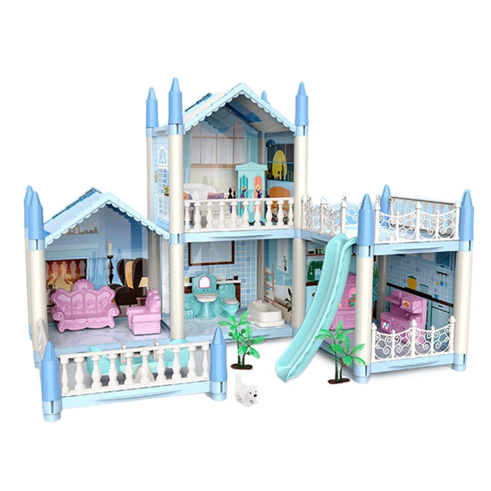  Girls Doll House for 3 4 5 6 7 8 Year Old Toy, Dollhouse  Furniture and Accessories Pink Dream House Princesses, DIY Building Playset  Pretend Play Toddler Doll Houses for Kids