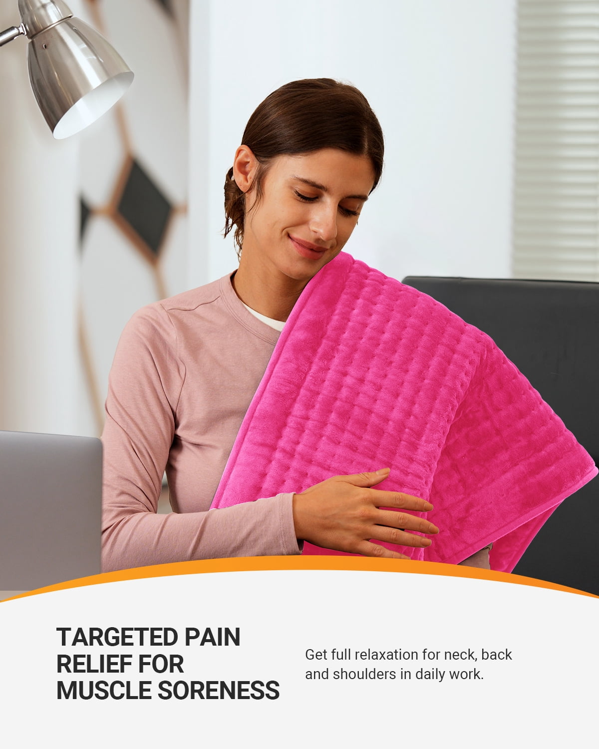 Coococo 33"x18" Large Electric Heating Pad for Back Neck Shoulders Muscle Pain, Cramps Relief with Auto Shut off, 3 Timer, 6 Temp Controller, Gifts